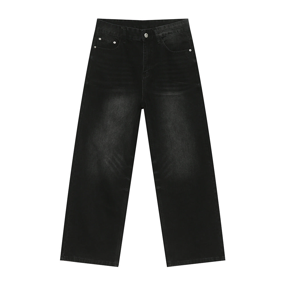 Men's Loose Straight Washed Jeans