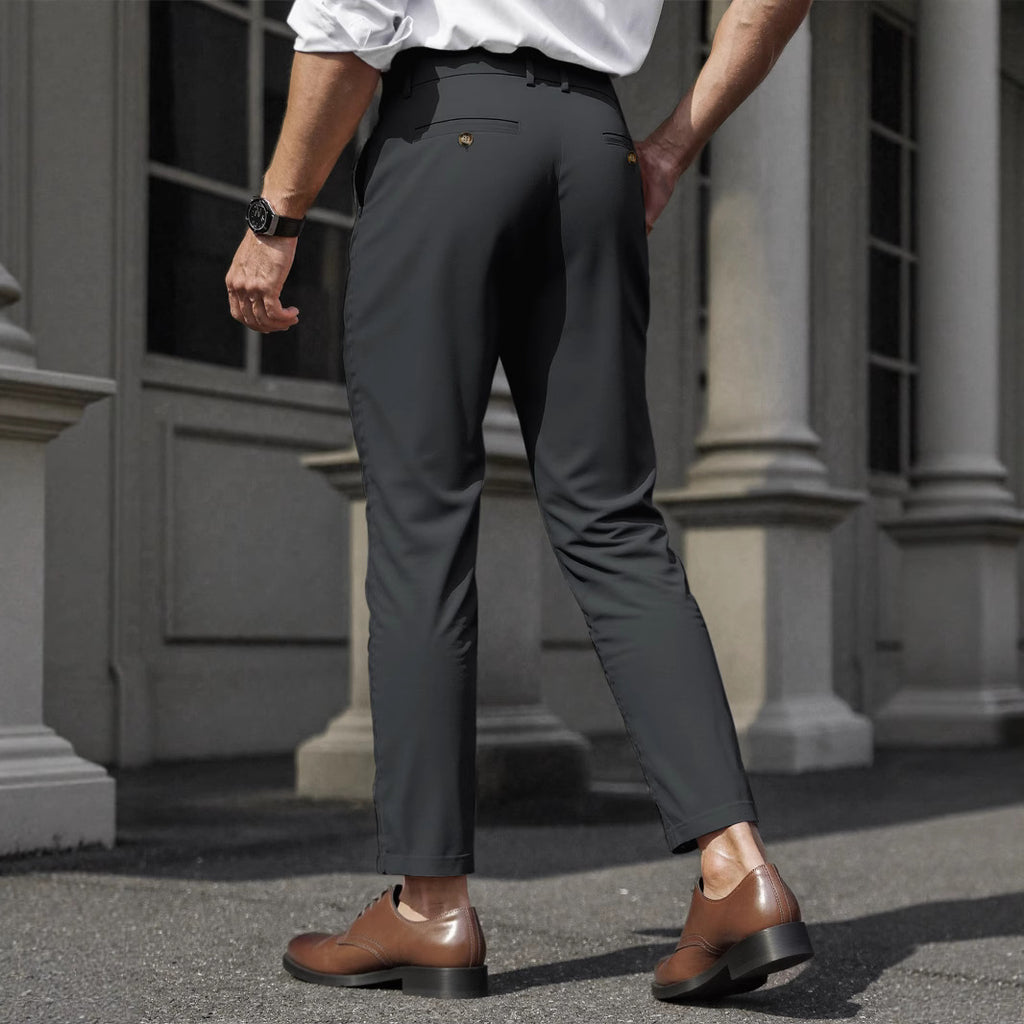Men's Straight Business & Casual Trousers in Dark Gray, Black, Cement Gray