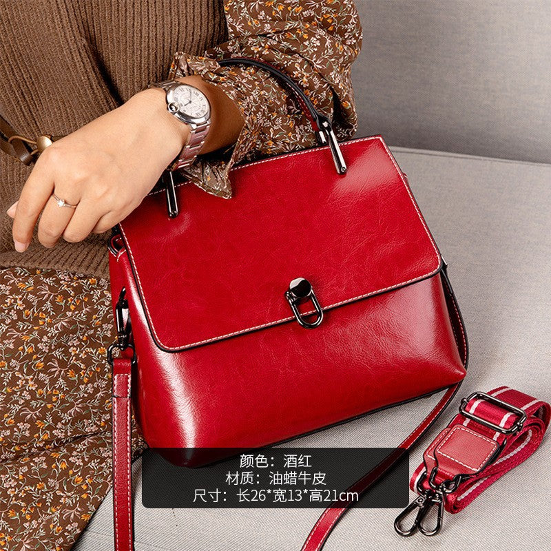 Cowhide High-End Fashionable Handbag for Women in Multiple Colors