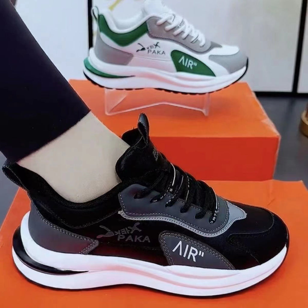Chaussures décontractées en cuir respirantes pour femmes avec semelle souple en caoutchouc