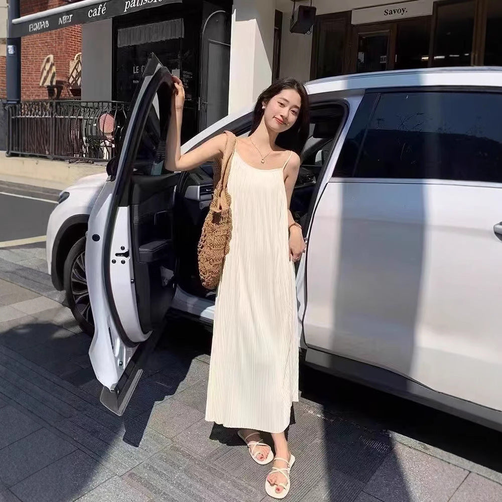 Long Slimming French Style Sexy Suspender Skirt Dress