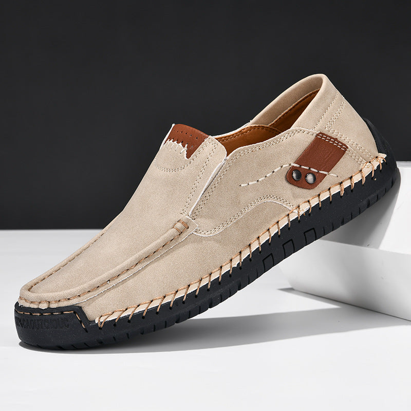 Chaussures habillées décontractées en microfibre pour hommes avec protège-pieds