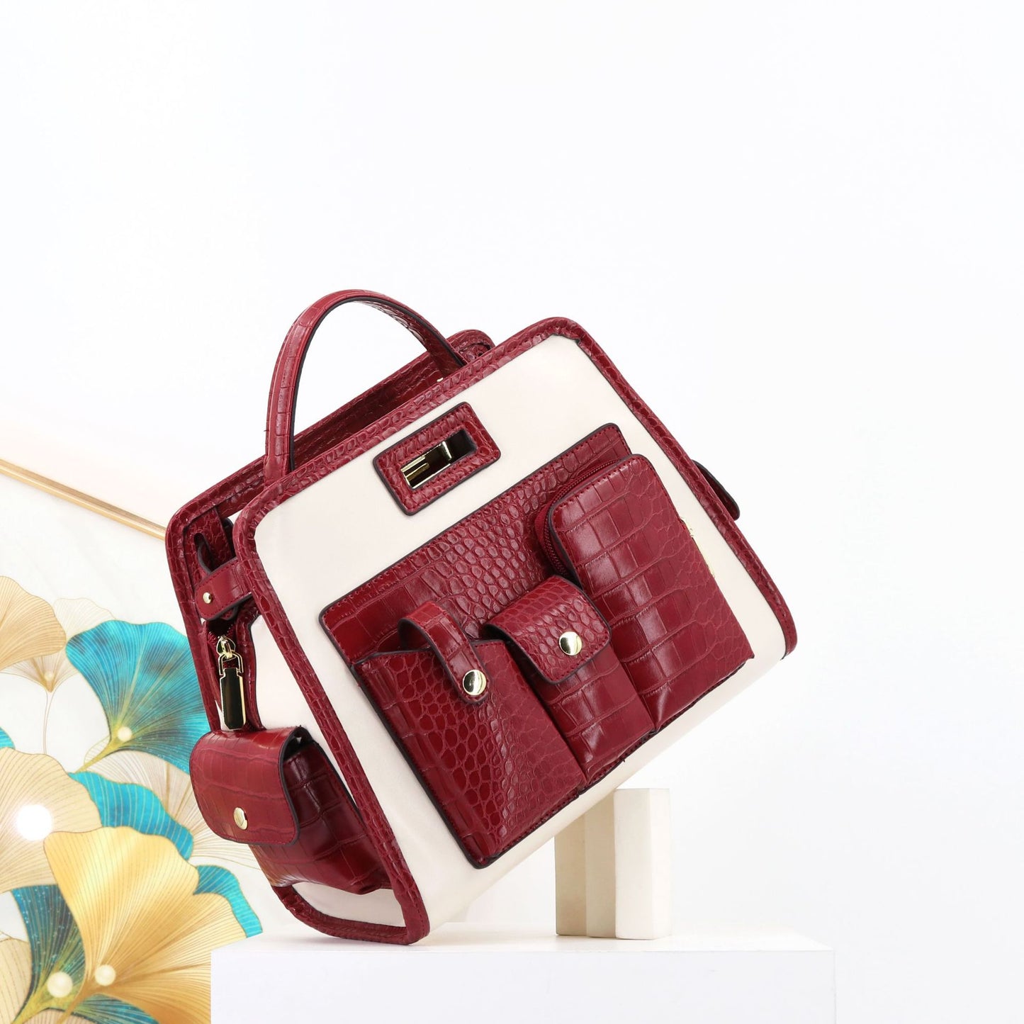 High Textured Pattern Polyester Handbag