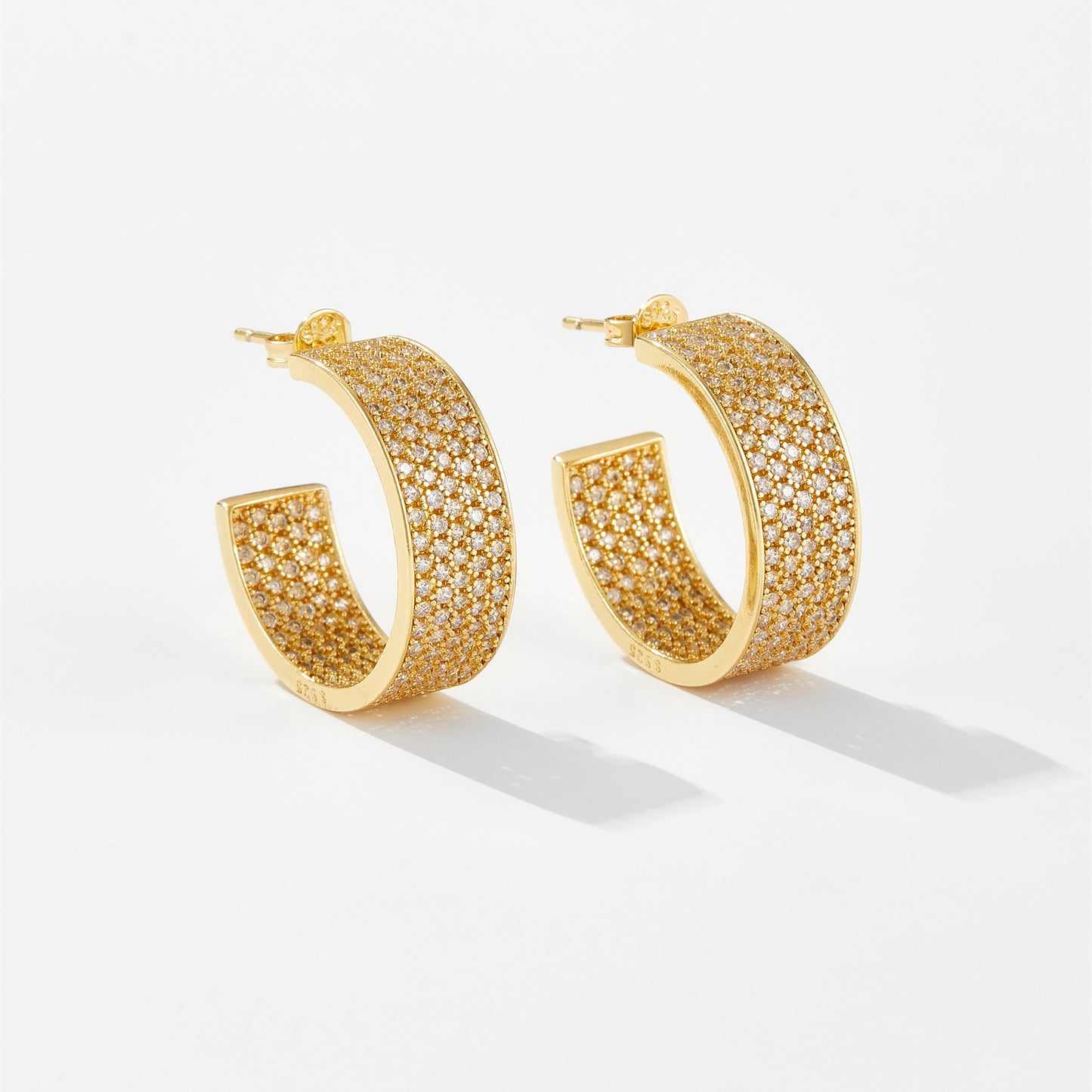 Diamond-embedded Hip Hop Men's Full Diamond Earrings Men