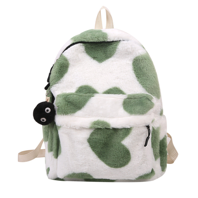 Internet Celebrity Autumn And Winter Furry Scarf Backpack
