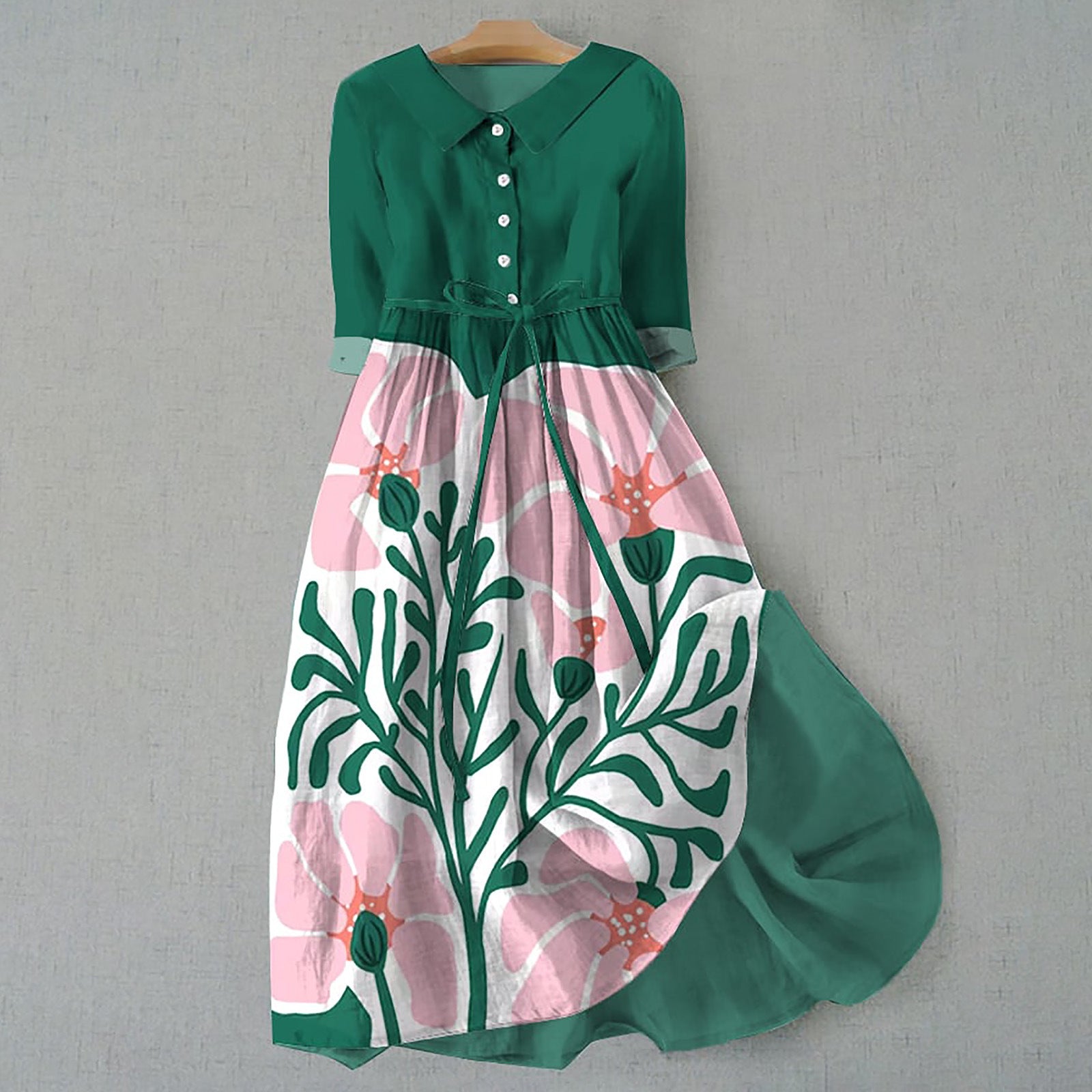 Robe Courte Imprimée Bohème à Manches Courtes pour Femme