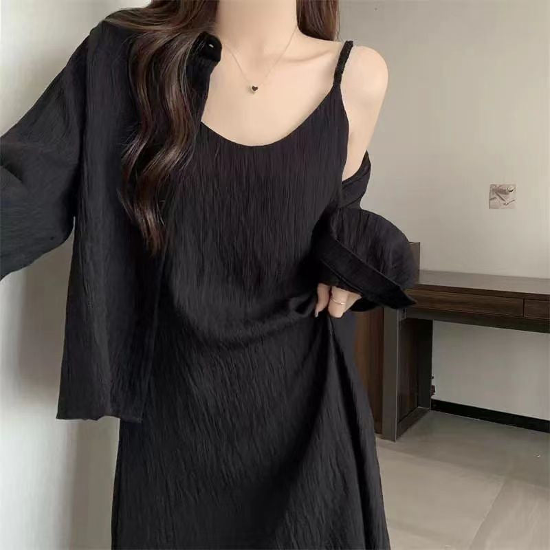 Long Slimming French Style Sexy Suspender Skirt Dress