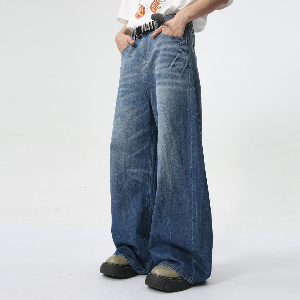 Men's Summer Loose Straight Cotton Jeans S-XL