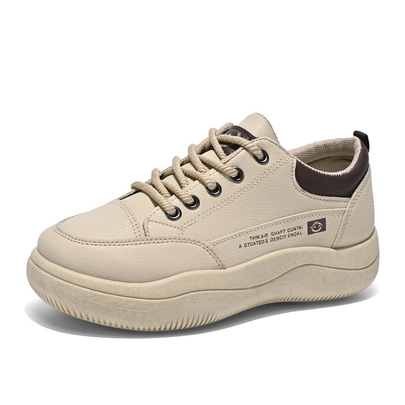 Women's White Leather Low-Top Pumps with Cross Straps
