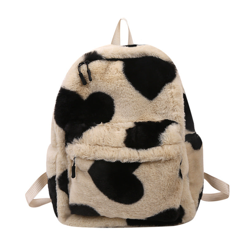 Internet Celebrity Autumn And Winter Furry Scarf Backpack