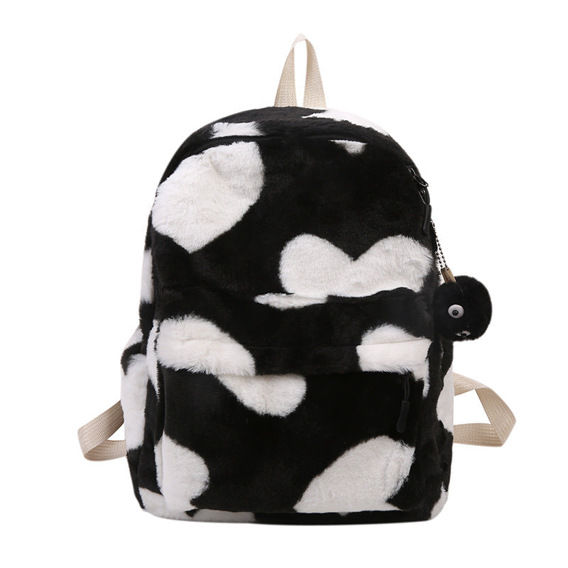 Internet Celebrity Autumn And Winter Furry Scarf Backpack