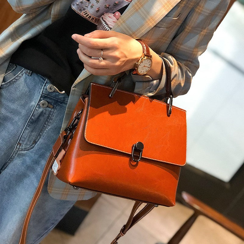 Cowhide High-End Fashionable Handbag for Women in Multiple Colors