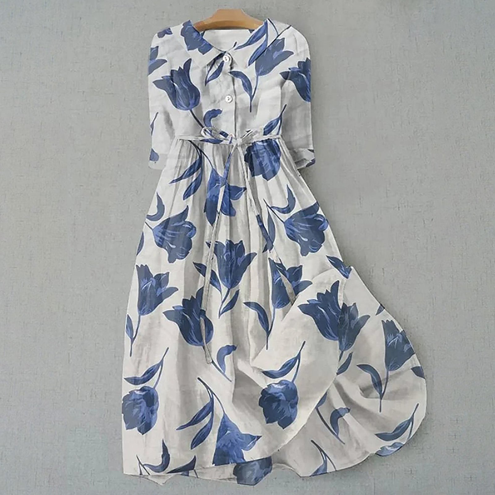 Robe Courte Imprimée Bohème à Manches Courtes pour Femme