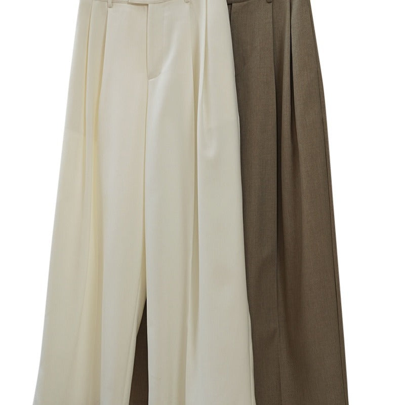 Casual High Waist Wide Leg Pleated Loose Pants for Women