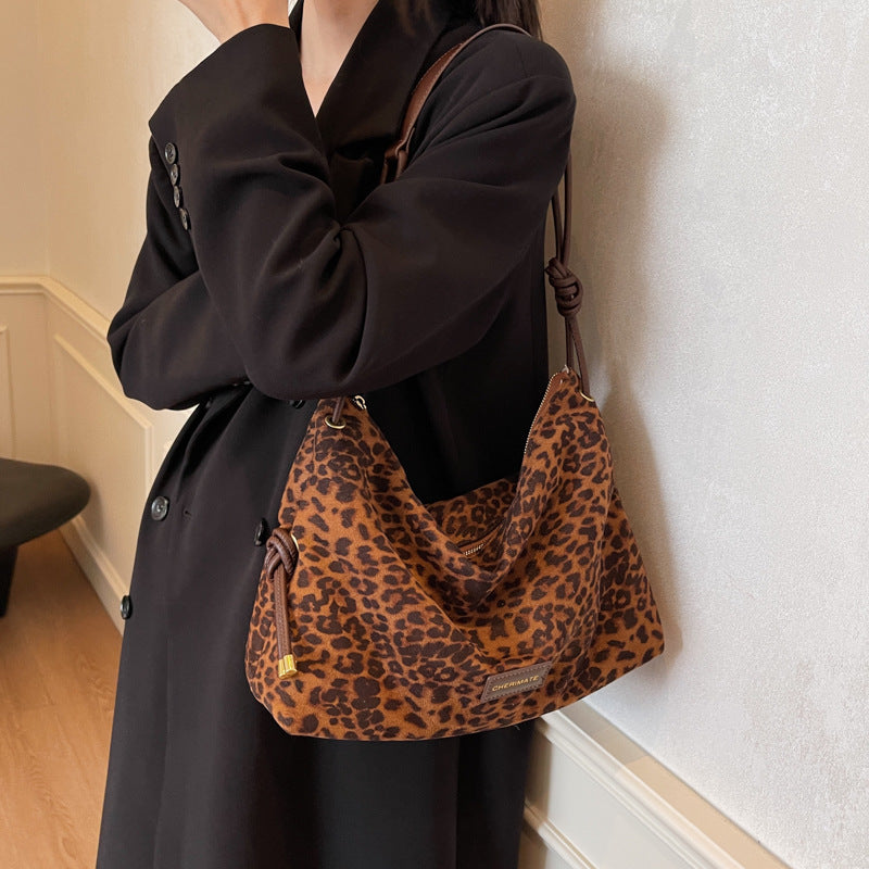 Leopard Print PU Shoulder Messenger Bag for Women – Autumn Winter