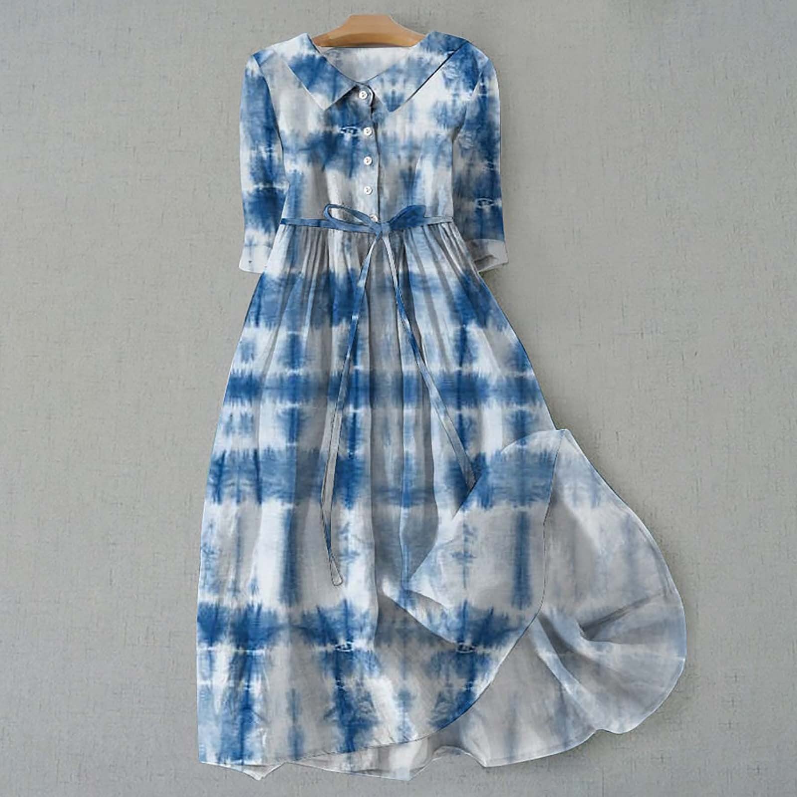 Robe Courte Imprimée Bohème à Manches Courtes pour Femme
