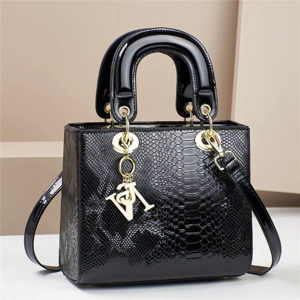 Sac bandoulière en PU pour femme avec motifs peau de serpent et clous