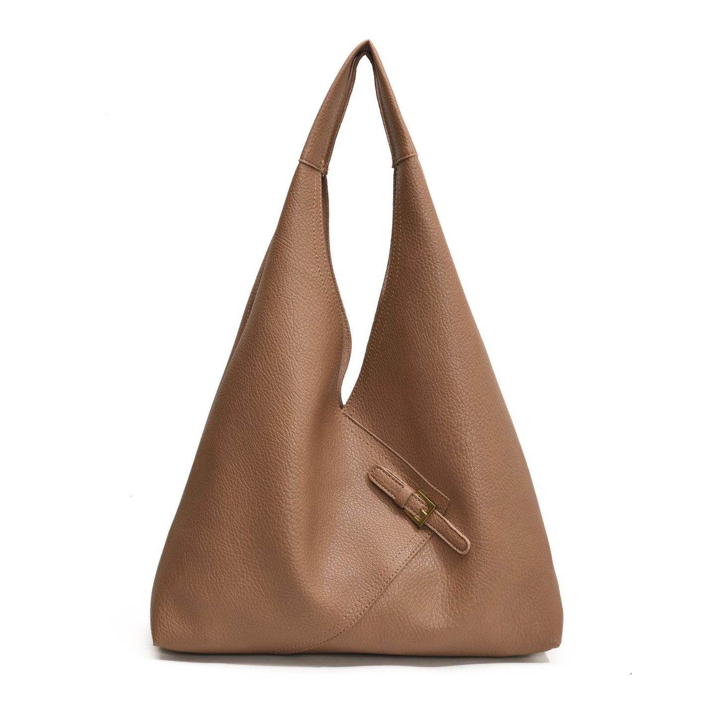 Fashionable Solid Color Soft Leather Underarm Bag Simple Large Capacity