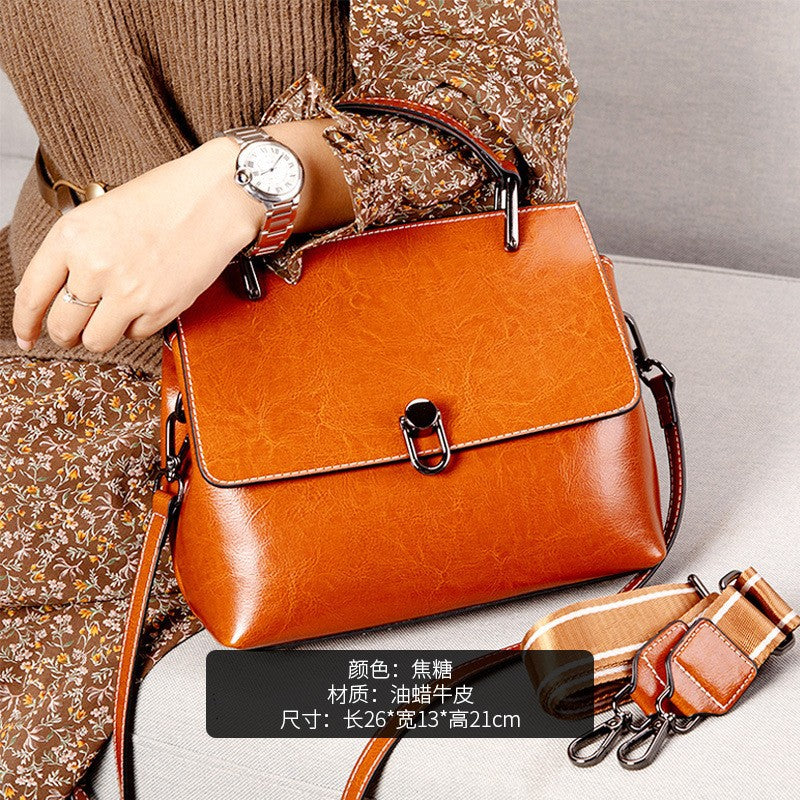 Cowhide High-End Fashionable Handbag for Women in Multiple Colors
