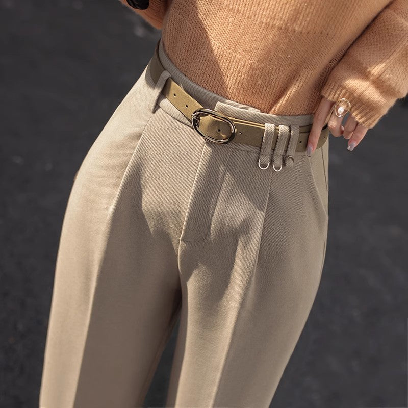 Pantalon Capri amples taille haute épais