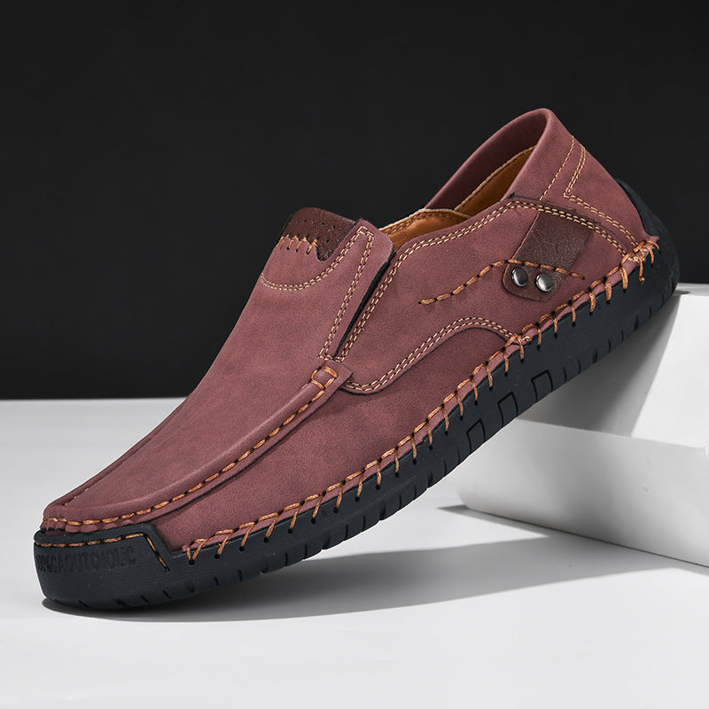Chaussures habillées décontractées en microfibre pour hommes avec protège-pieds