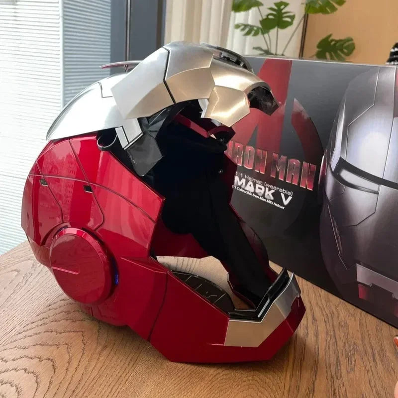 Iron Man MK5 Helmet, Voice-Activated, Light-Up Eyes, Wearable Metal Cosplay Mask