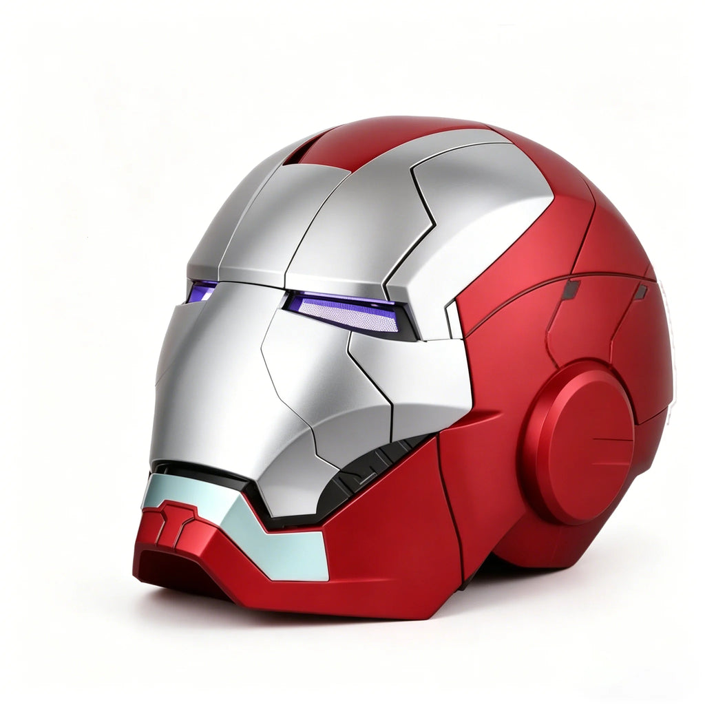 Iron Man MK5 Helmet, Voice-Activated, Light-Up Eyes, Wearable Metal Cosplay Mask