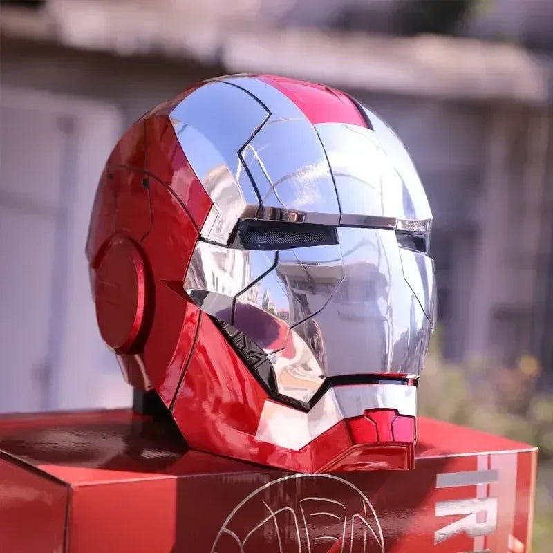 Iron Man MK5 Helmet, Voice-Activated, Light-Up Eyes, Wearable Metal Cosplay Mask