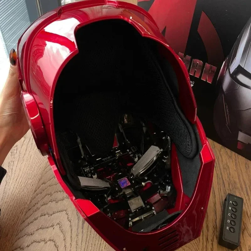 Iron Man MK5 Helmet, Voice-Activated, Light-Up Eyes, Wearable Metal Cosplay Mask