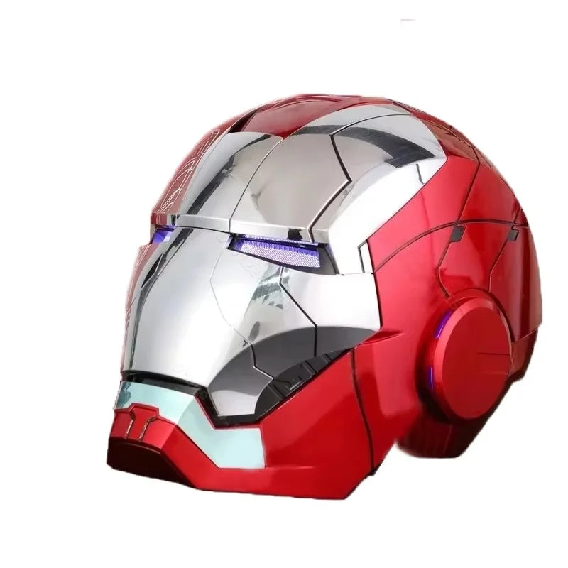 Iron Man MK5 Helmet, Voice-Activated, Light-Up Eyes, Wearable Metal Cosplay Mask
