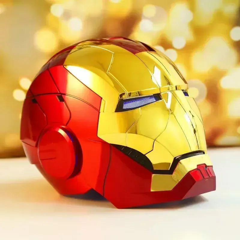 Iron Man MK5 Helmet, Voice-Activated, Light-Up Eyes, Wearable Metal Cosplay Mask
