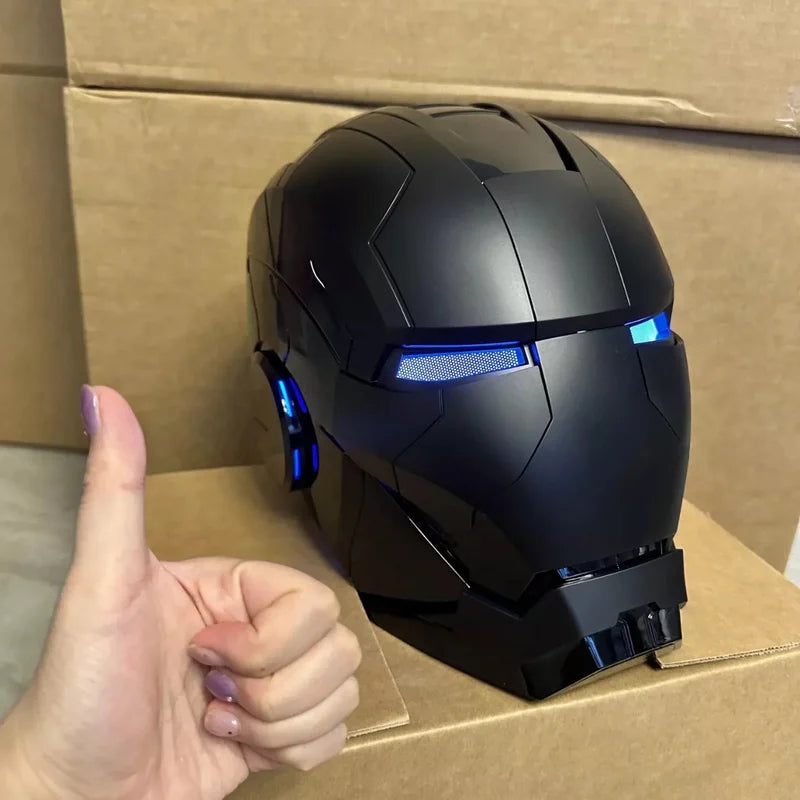 Iron Man MK5 Helmet, Voice-Activated, Light-Up Eyes, Wearable Metal Cosplay Mask