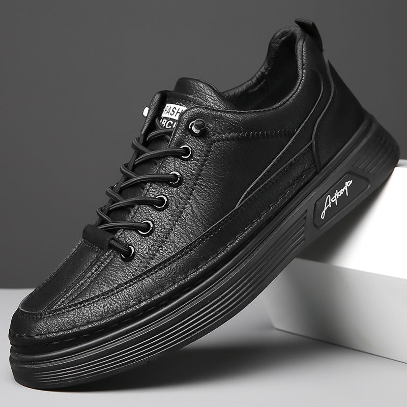 British Style Casual Low-Top Men's Shoes in Black, Gray & Khaki