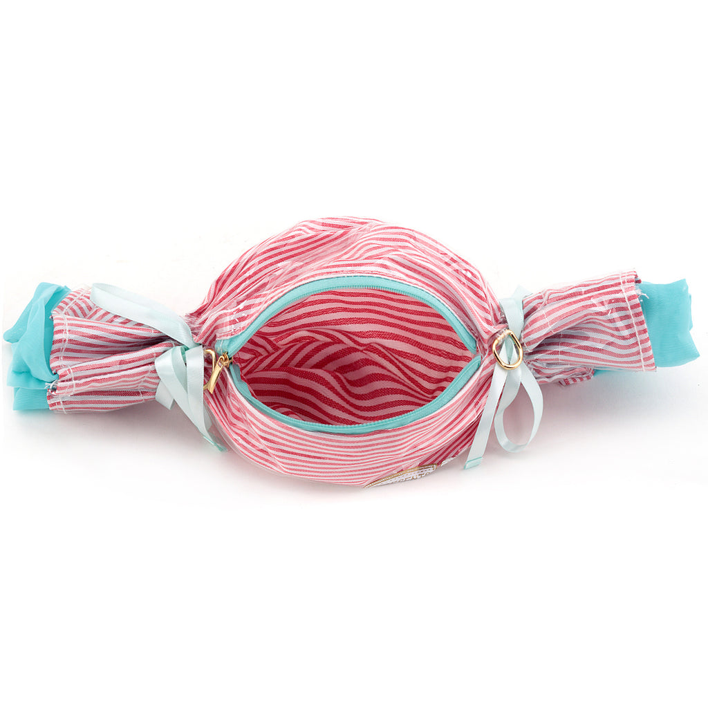 One-Shoulder Oblique Cross Jelly Girl Bag with Stripes