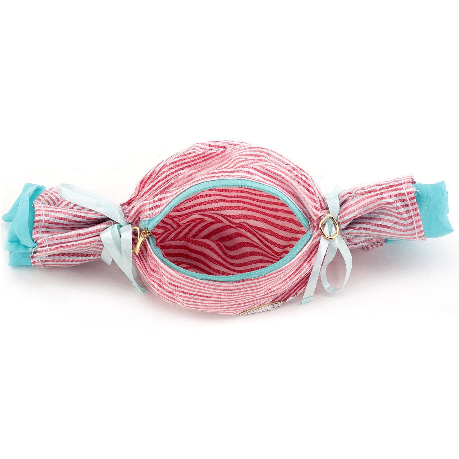 One-Shoulder Oblique Cross Jelly Girl Bag with Stripes