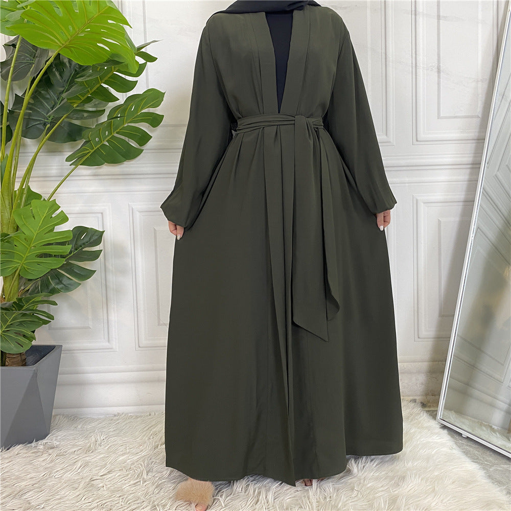 روب كارديجان بأربطة مع أساور وأزرار وجيوب للنساء في الشرق الأوسط