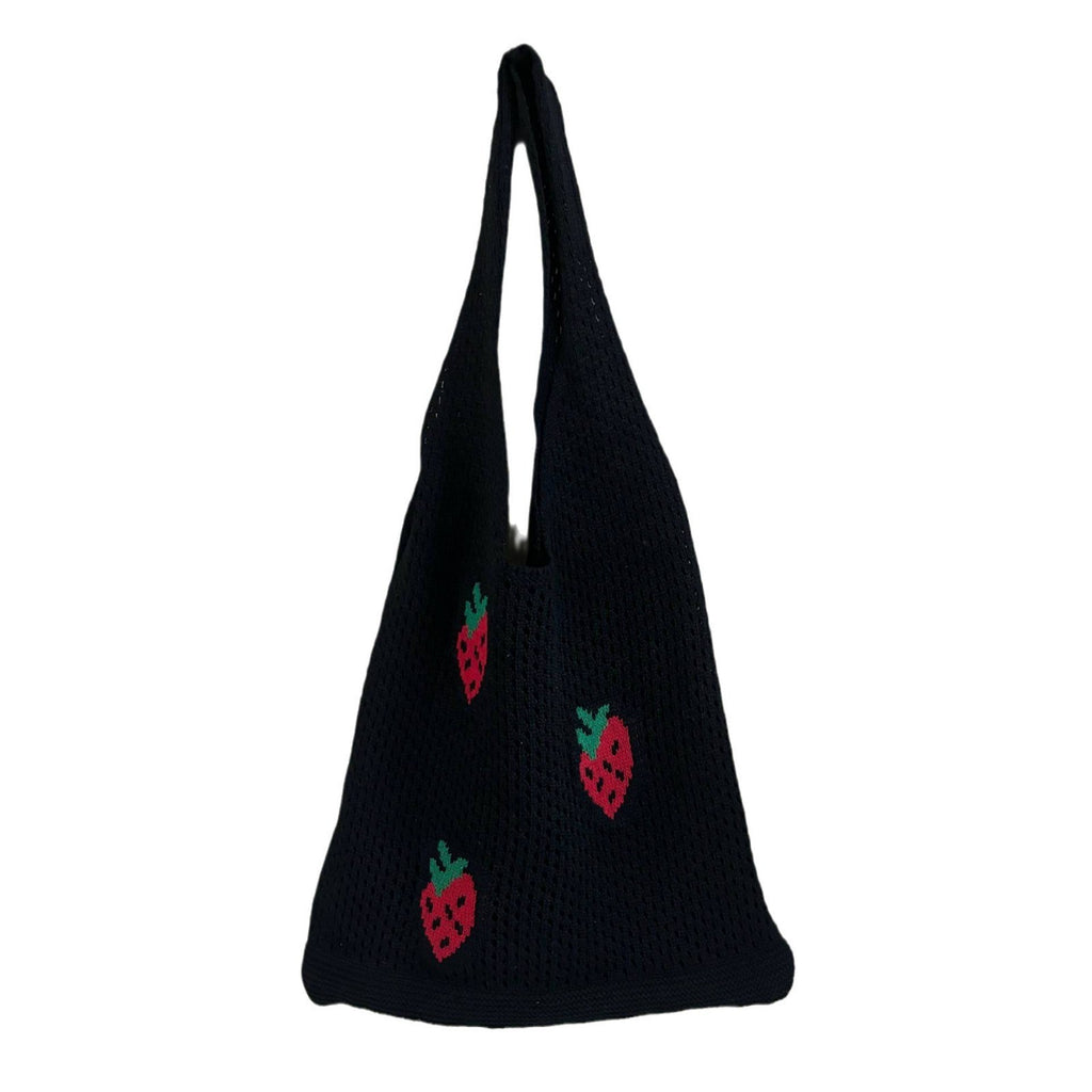 Strawberry Knitted Hollow Bag Polyester Urban Simplicity