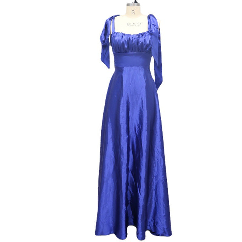 Robe de soirée sans manches en polyester pour demoiselle d'honneur