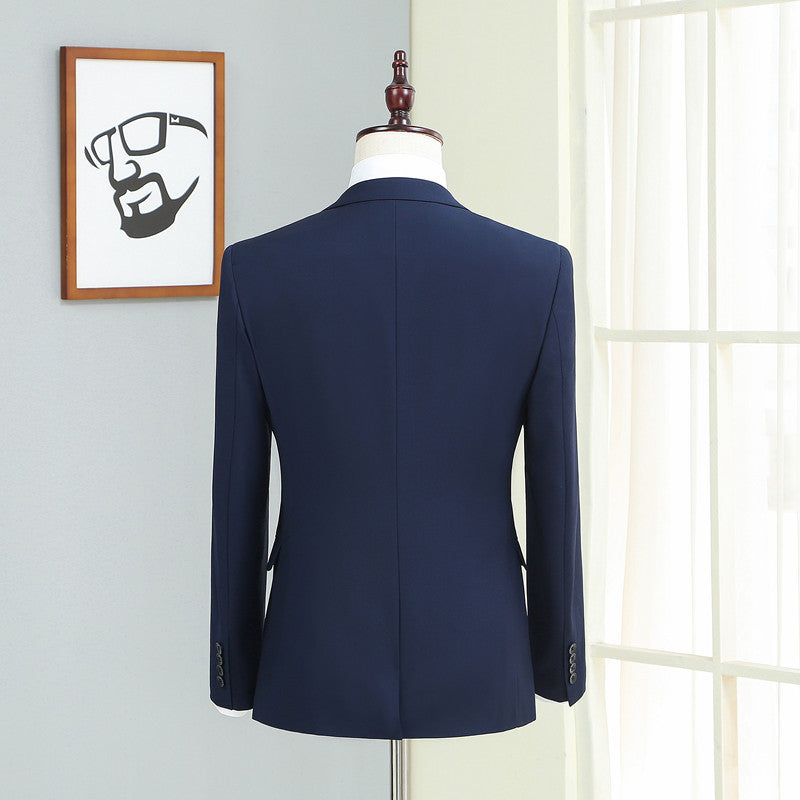 Slim Fit Three-Piece Autumn Casual Suit Polyester Blend