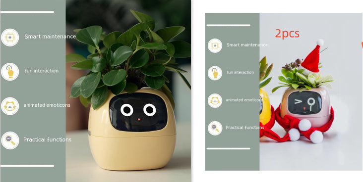 Smart Planter with 7 Sensors & AI Chips for Easy, Fun Plant Care – Over 49 Expressions