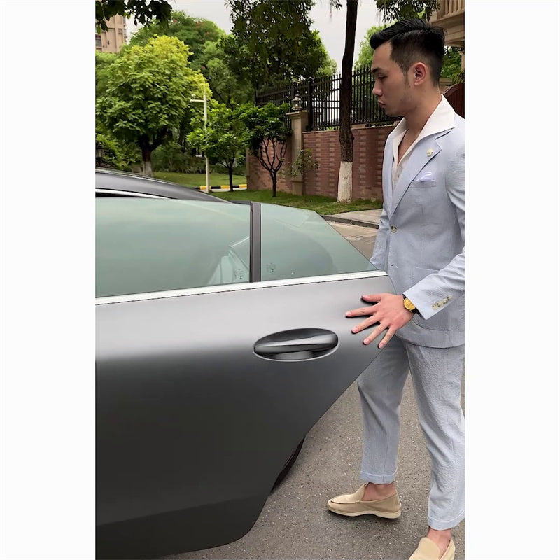 Costume pour homme en seersucker fin rayé bleu