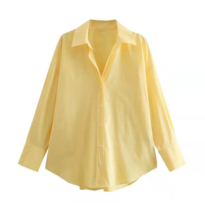 Chemise Popeline Multi-Couleur Décontractée Urbaine Manches Longues Fibre de Polyester