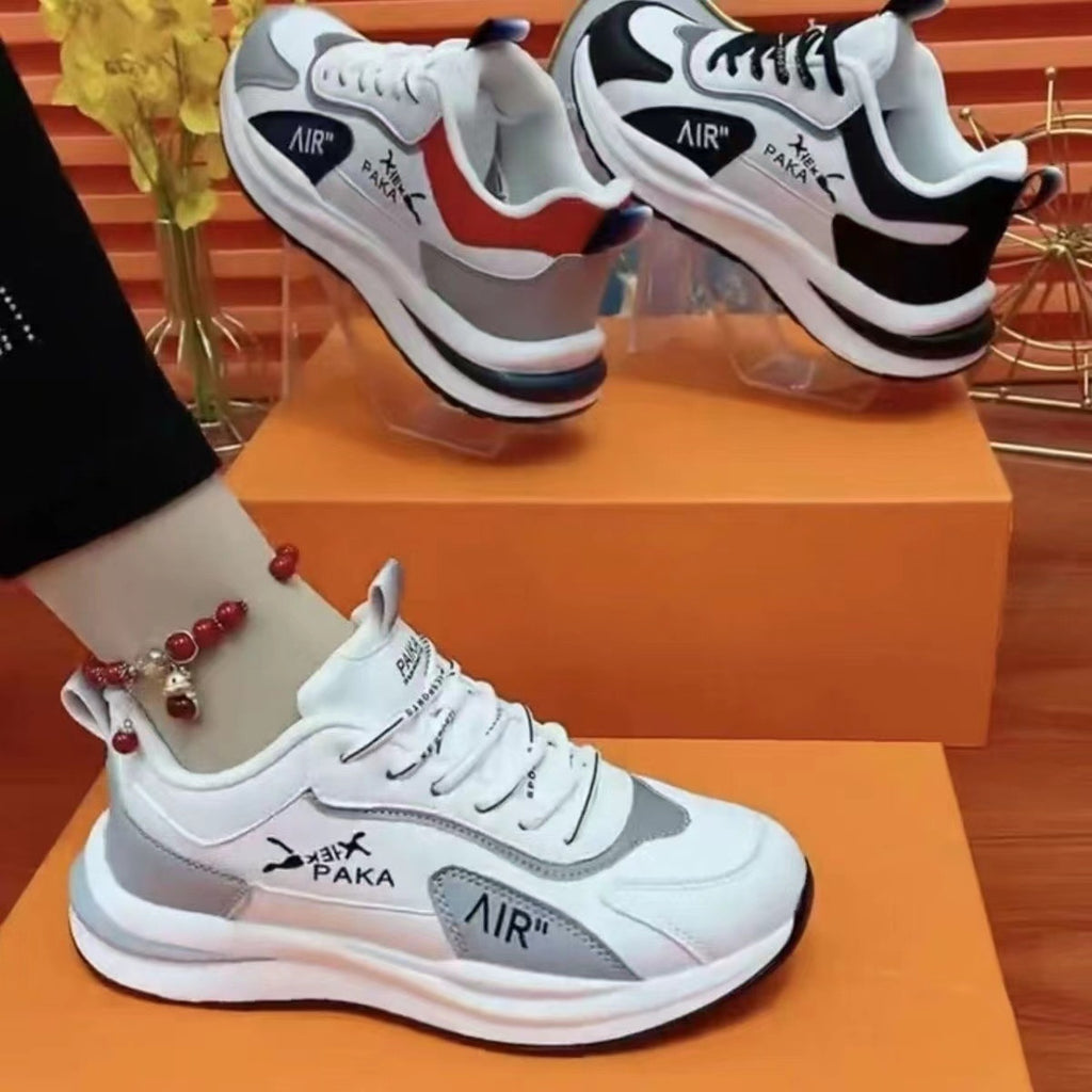 Chaussures décontractées en cuir respirantes pour femmes avec semelle souple en caoutchouc