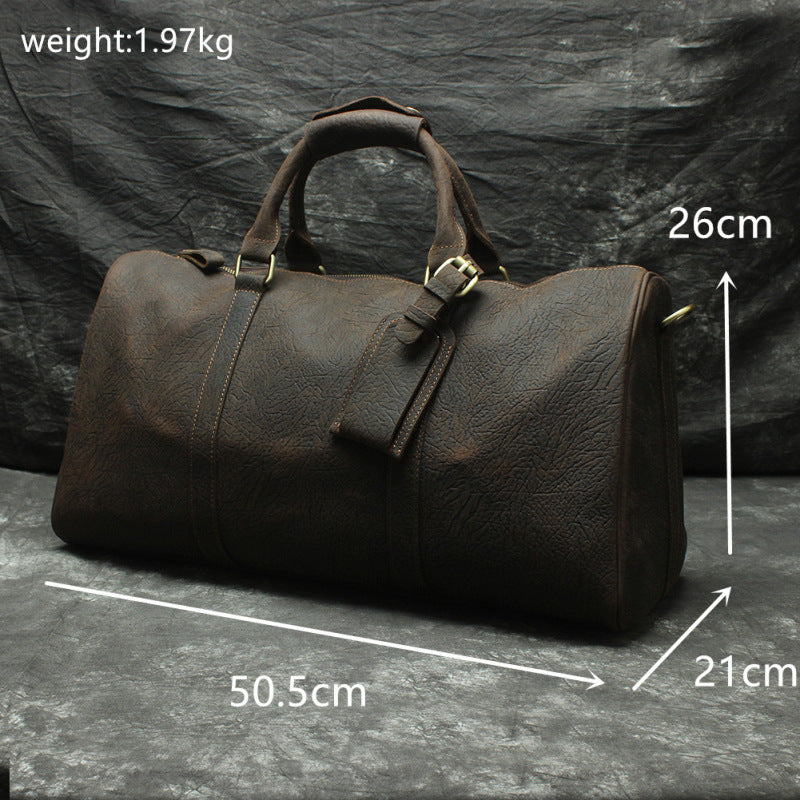 Sac fourre-tout de voyage bandoulière en cuir de vachette vintage pour hommes