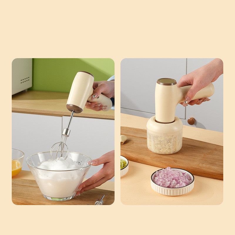 2-in-1 USB Rechargeable Electric Chopper for Garlic, Meat & Vegetables