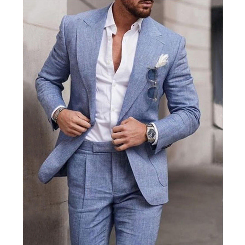 Men's Modern Two-Piece Nylon Suit for Spring & Autumn