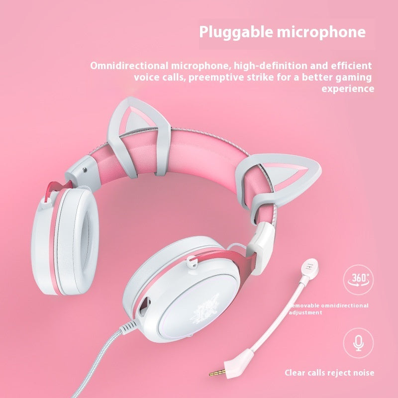 Cute E-sports Computer Head-mounted PS4 Gaming Headset