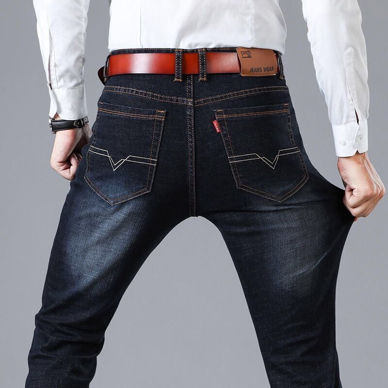 Elastic Straight Tube Loose Casual Men's Jeans