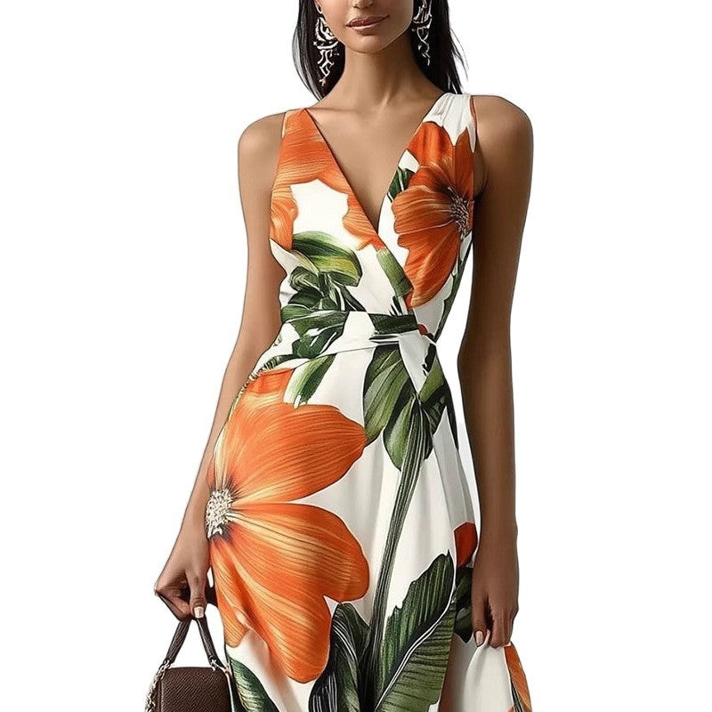 Printed Oversized Swing Dress with Girdle