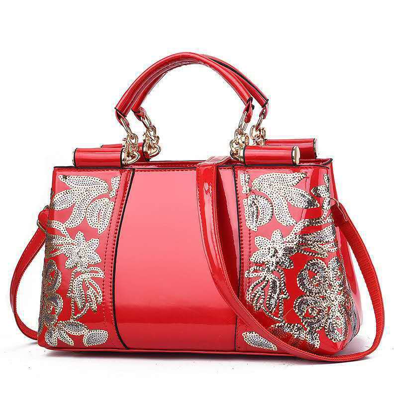 Élégant Grand Sac à Main Rétro à Paillettes Brodé